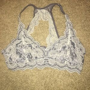 Gray lace bralette